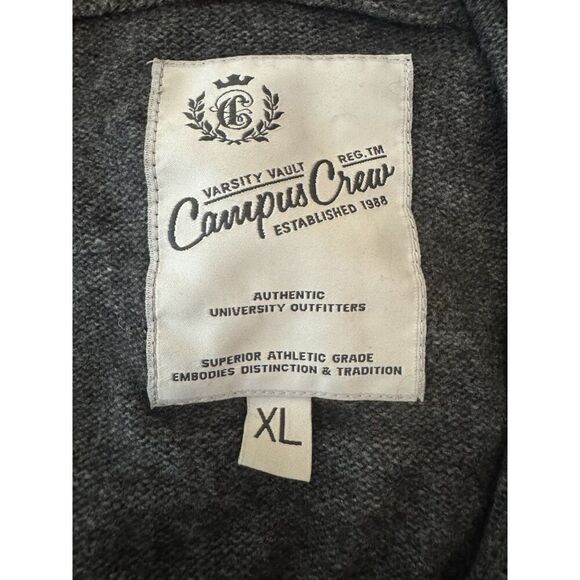 New York University NYU Unisex Grey Cardigan Angora Tish Stern Vintage XL VTG - Picture 5 of 5